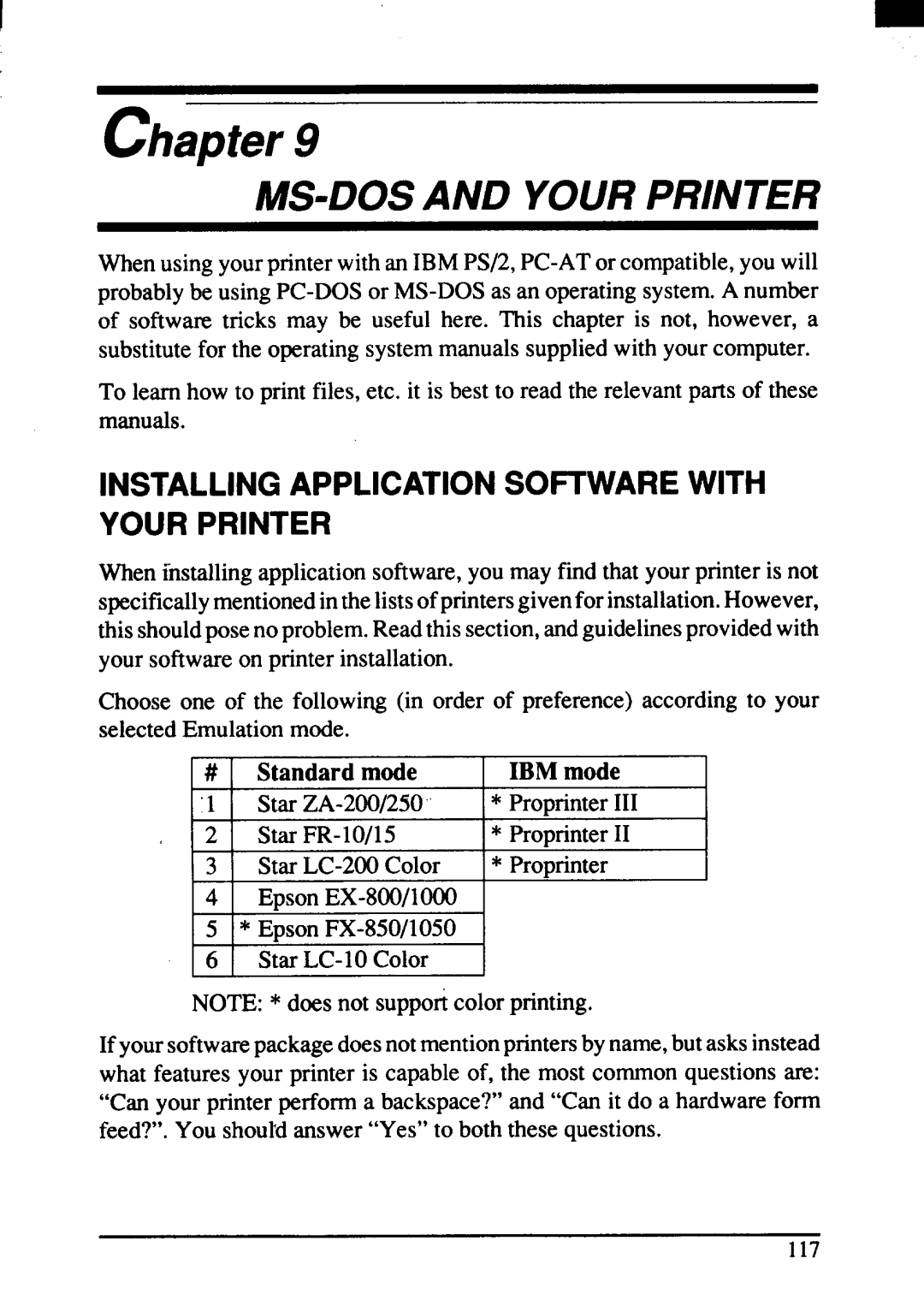 Star Micronics ZA-200, ZA-250 user manual MS-DOS and Your Printer, F t y p M c 