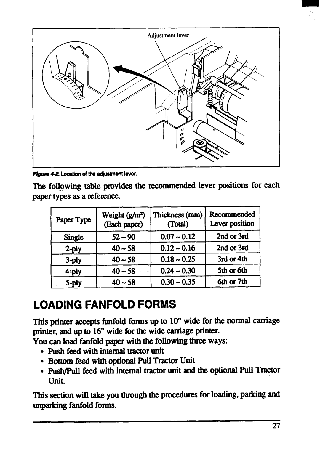 Star Micronics ZA-200, ZA-250 user manual Loadingfanfoldforms 