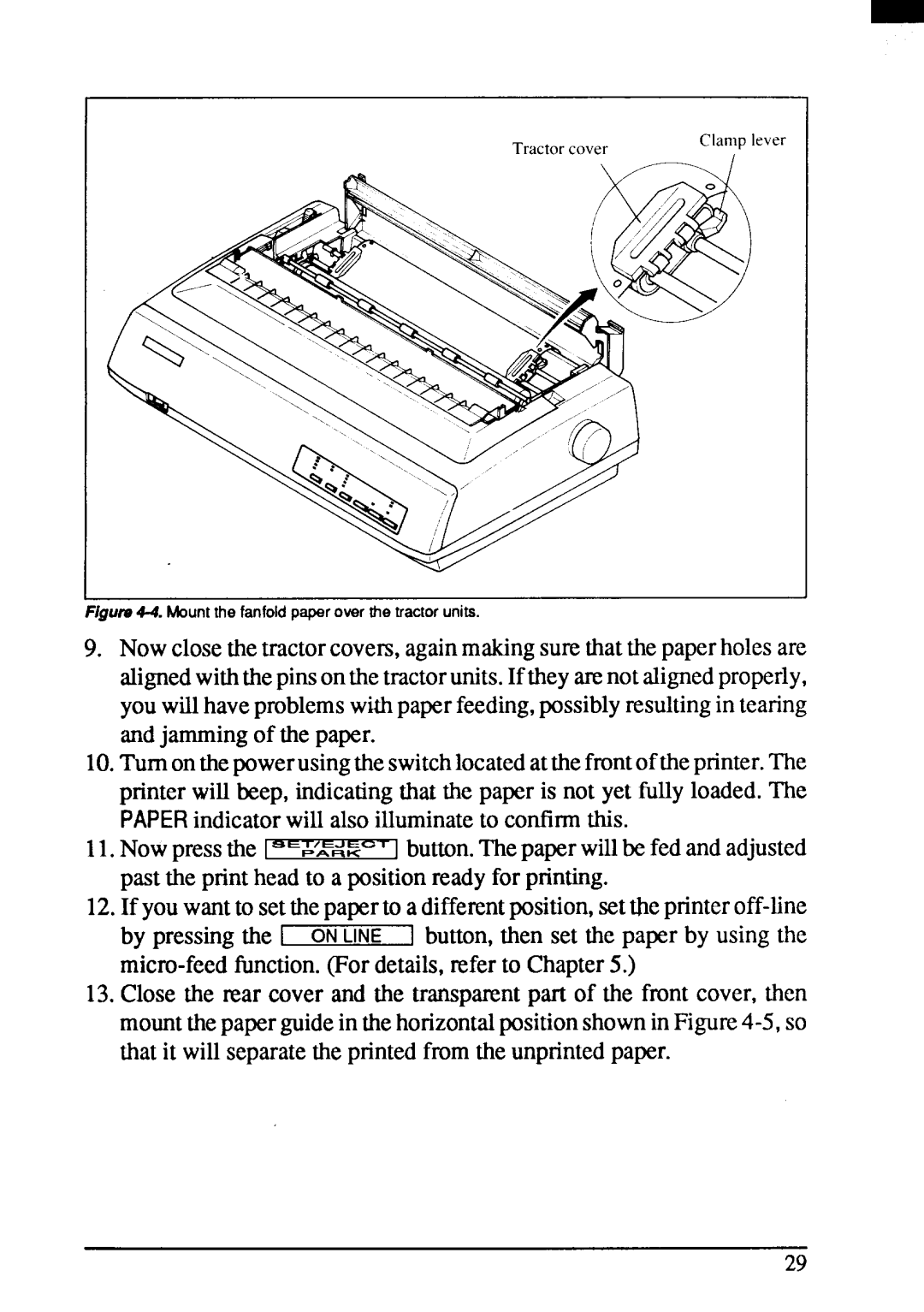 Star Micronics ZA-200, ZA-250 user manual Tractor cover 