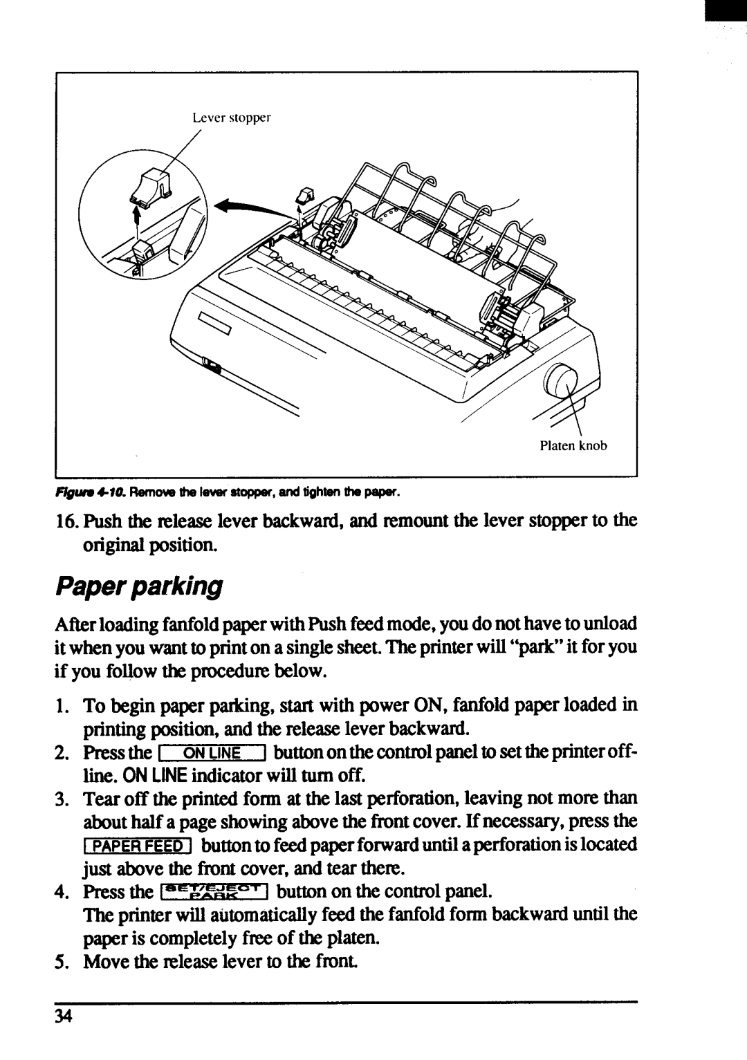 Star Micronics ZA-250, ZA-200 user manual Paperparking 