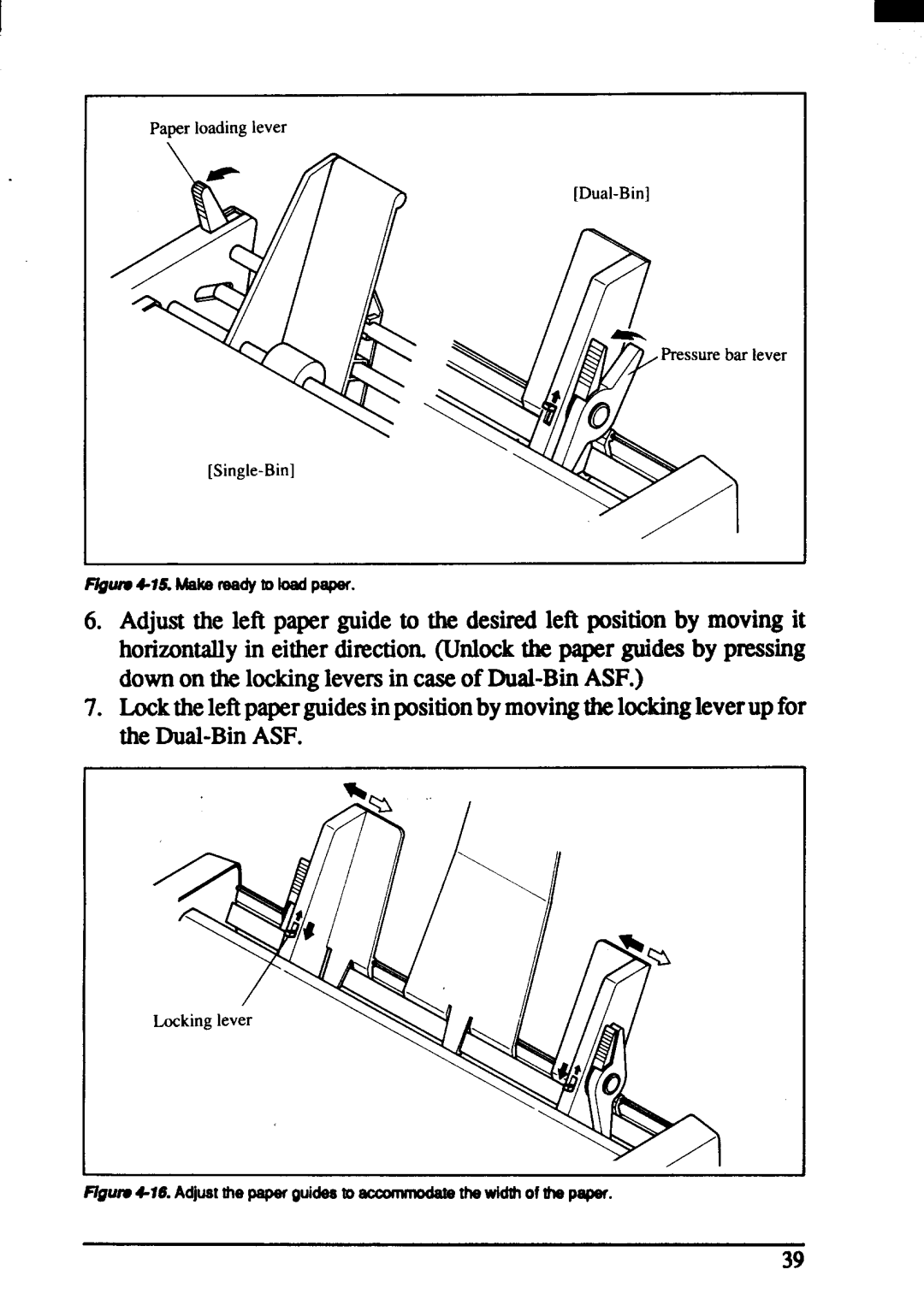 Star Micronics ZA-200, ZA-250 user manual Gwv4-16. Adjuetthepeperguidesto~thewidthofmepepef 