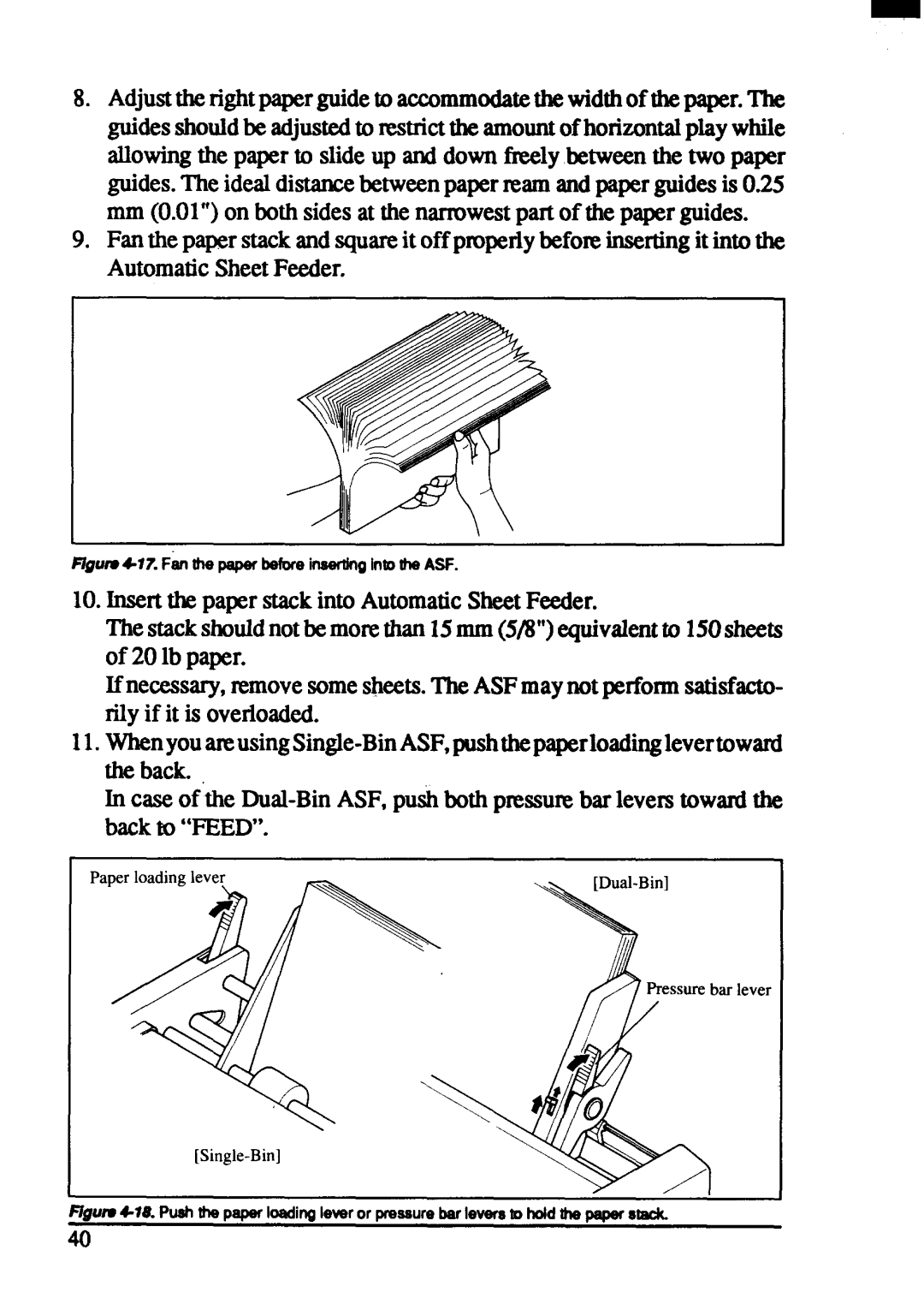 Star Micronics ZA-250, ZA-200 user manual FlguIw~77. FanW paperbeforeinswdngIntotheASF 