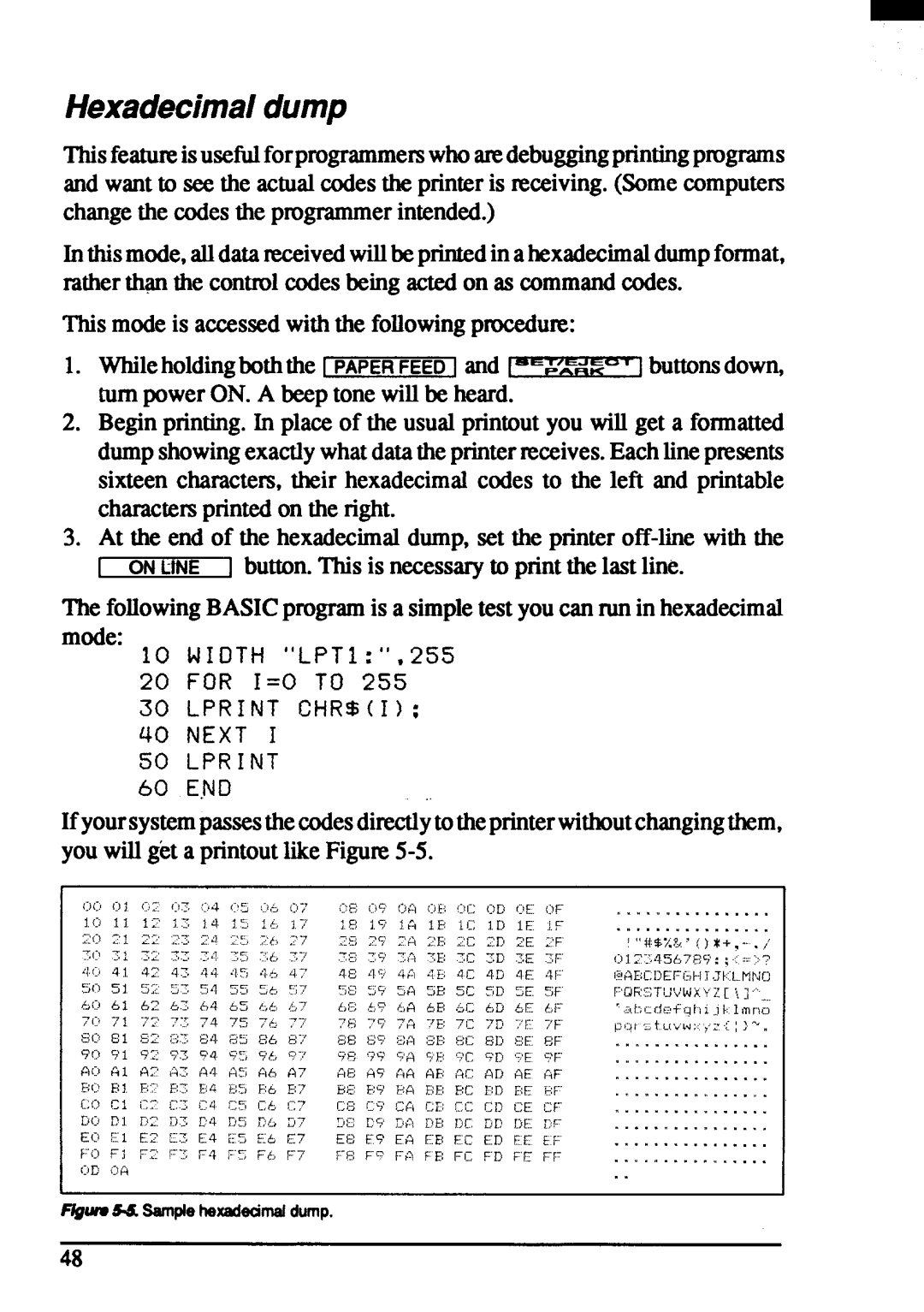 Star Micronics ZA-250, ZA-200 user manual Hexadecimaldump 