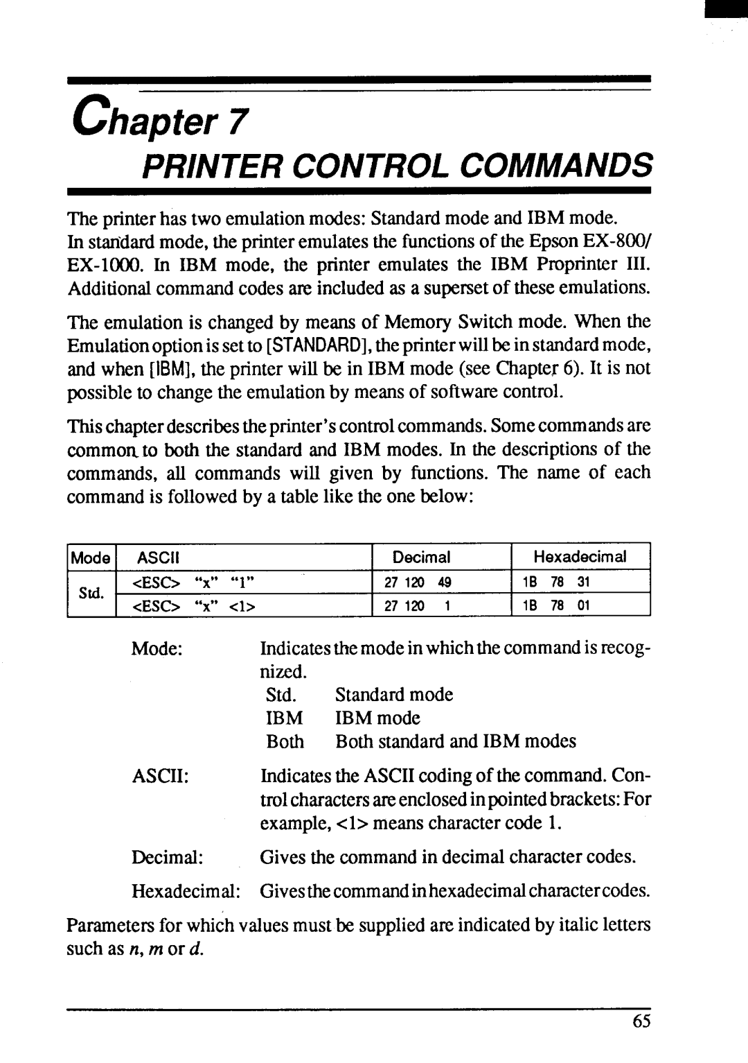 Star Micronics ZA-200, ZA-250 user manual Mode, Nized Std Standardmode, IBMmode Both Both standardand IBMmodes 