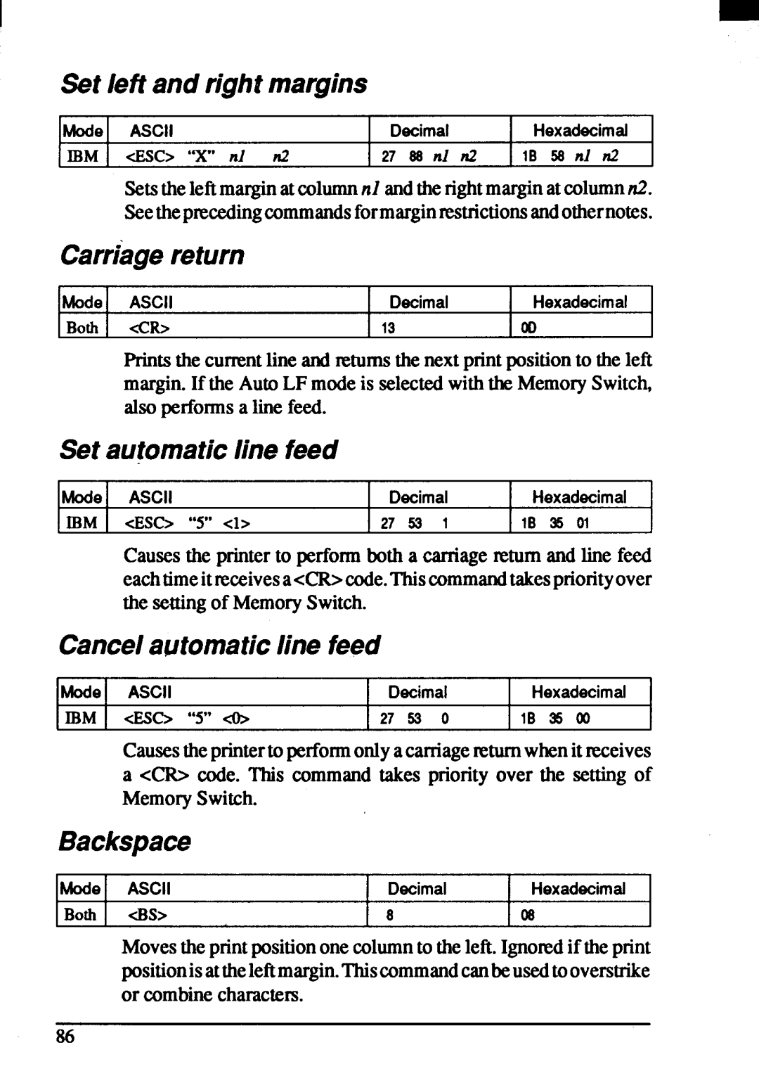 Star Micronics ZA-250, ZA-200 user manual CESC 27 S0 nl 5S nl 