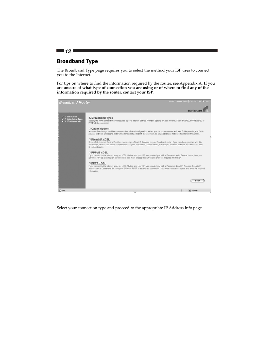 Star Tech Development BR4100DC manual Broadband Type 