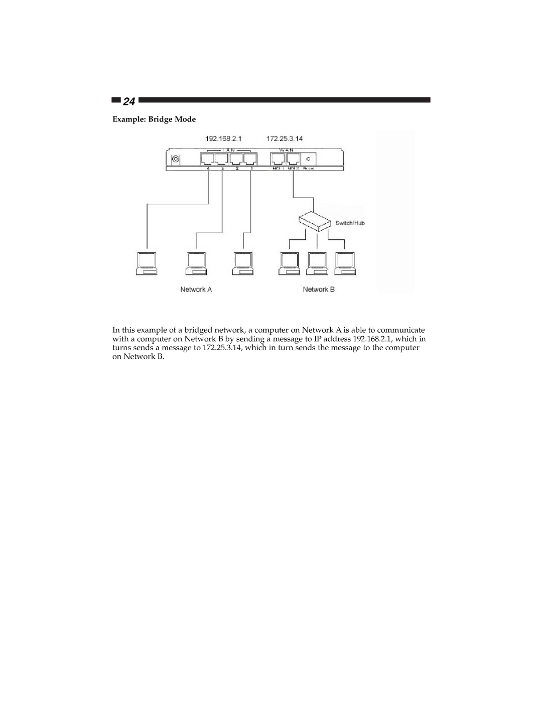 Star Tech Development BR4100DC manual Example Bridge Mode 