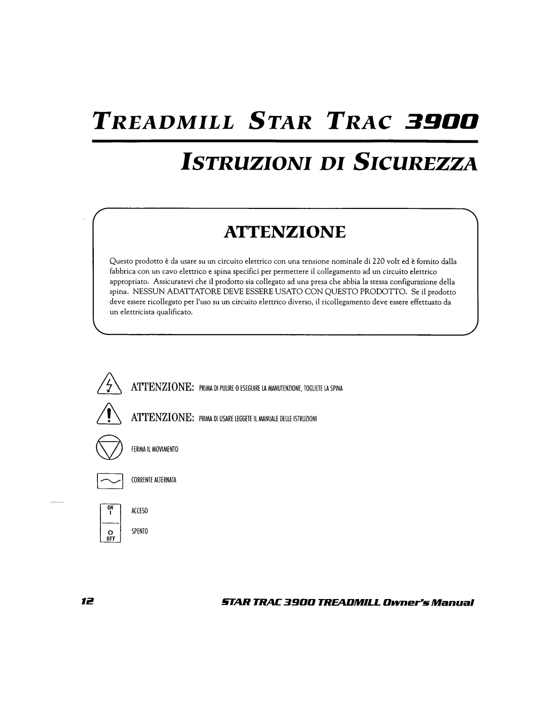 Star Trac 3900 manual 
