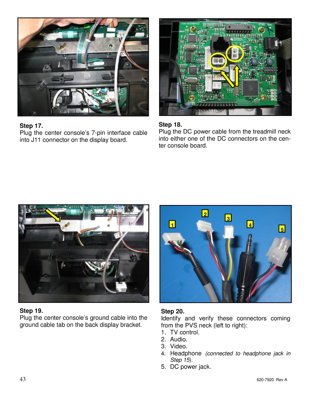 Star Trac 620-7920 manual DC power jack 