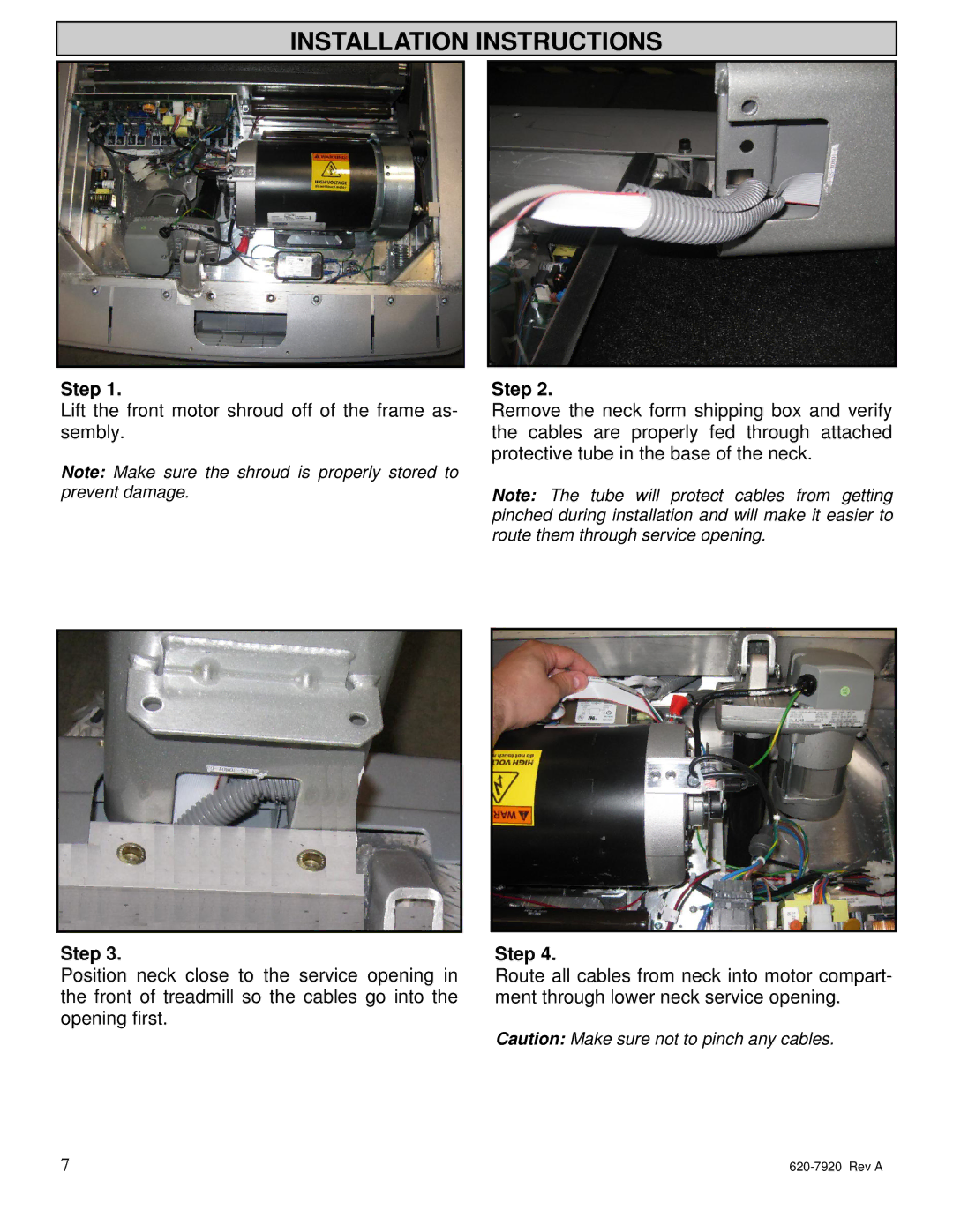 Star Trac 620-7920 manual Installation Instructions 