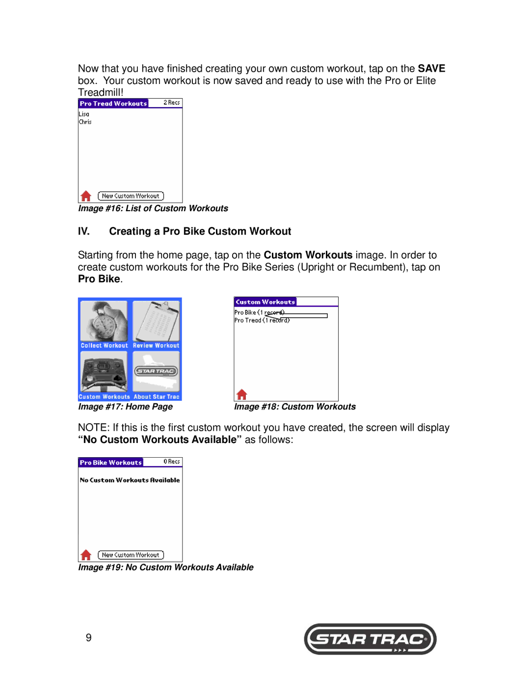 Star Trac 6400 Series, 6300 manual Creating a Pro Bike Custom Workout 