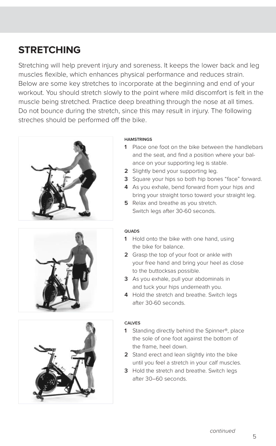 Star Trac 7040 manual Stretching 