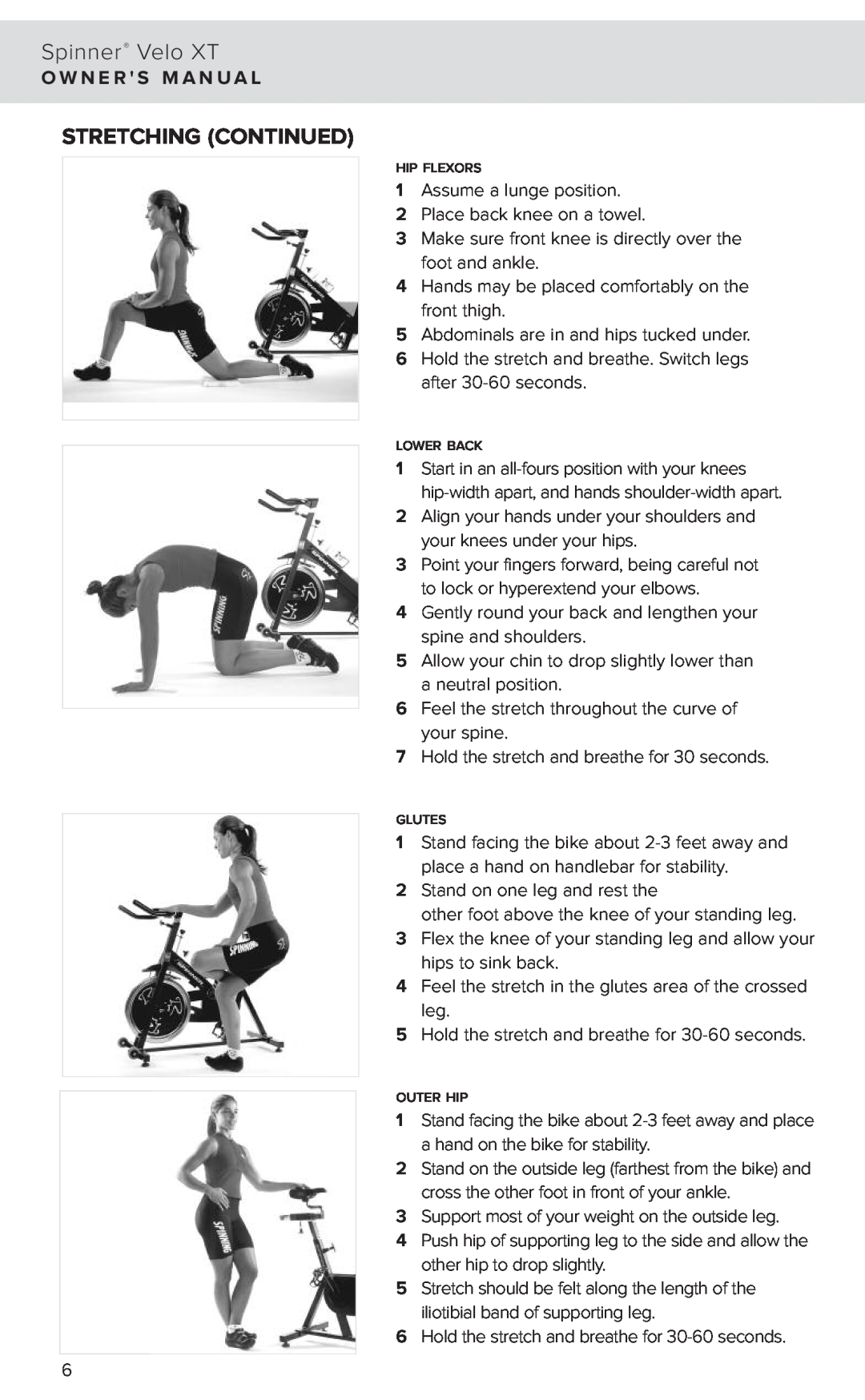 Star Trac 7040 manual Stretching Continued 