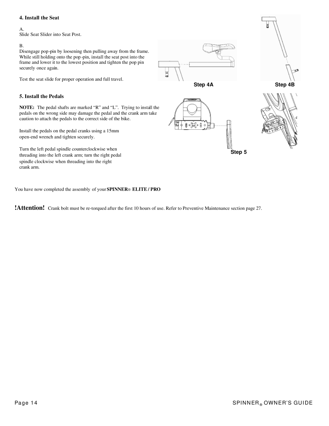 Star Trac 7080, 7090, 7060, 7070 manual Step 