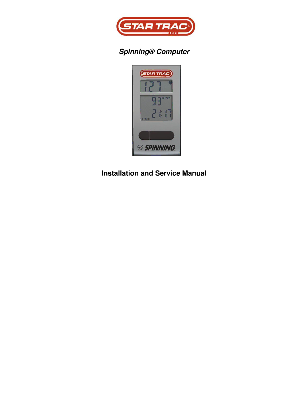 Star Trac Bike Computer manual Spinning Computer 