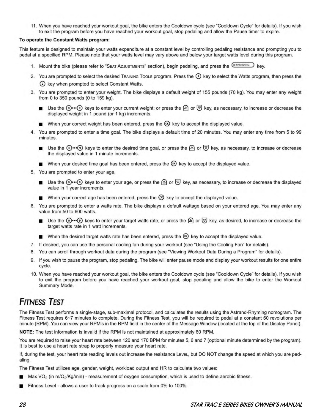 Star Trac E- RB 8110, E- UB 8100 manual 