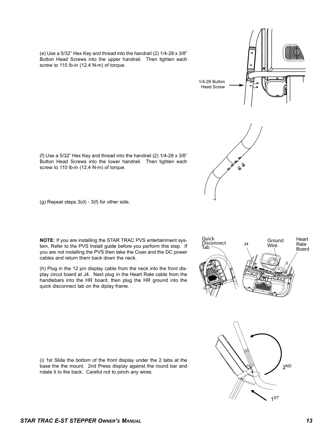 Star Trac E-ST manual Quick 