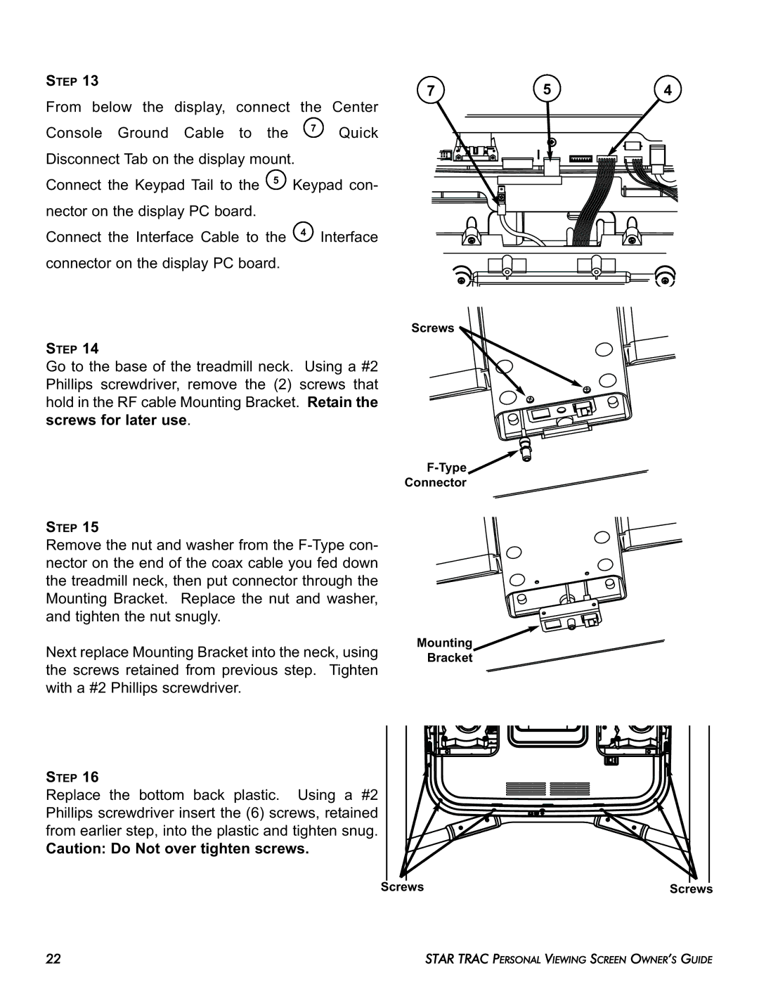 Star Trac E-RBi, E-STi, E-TBTi, E-UBi, E-TRi manual Type Connector 