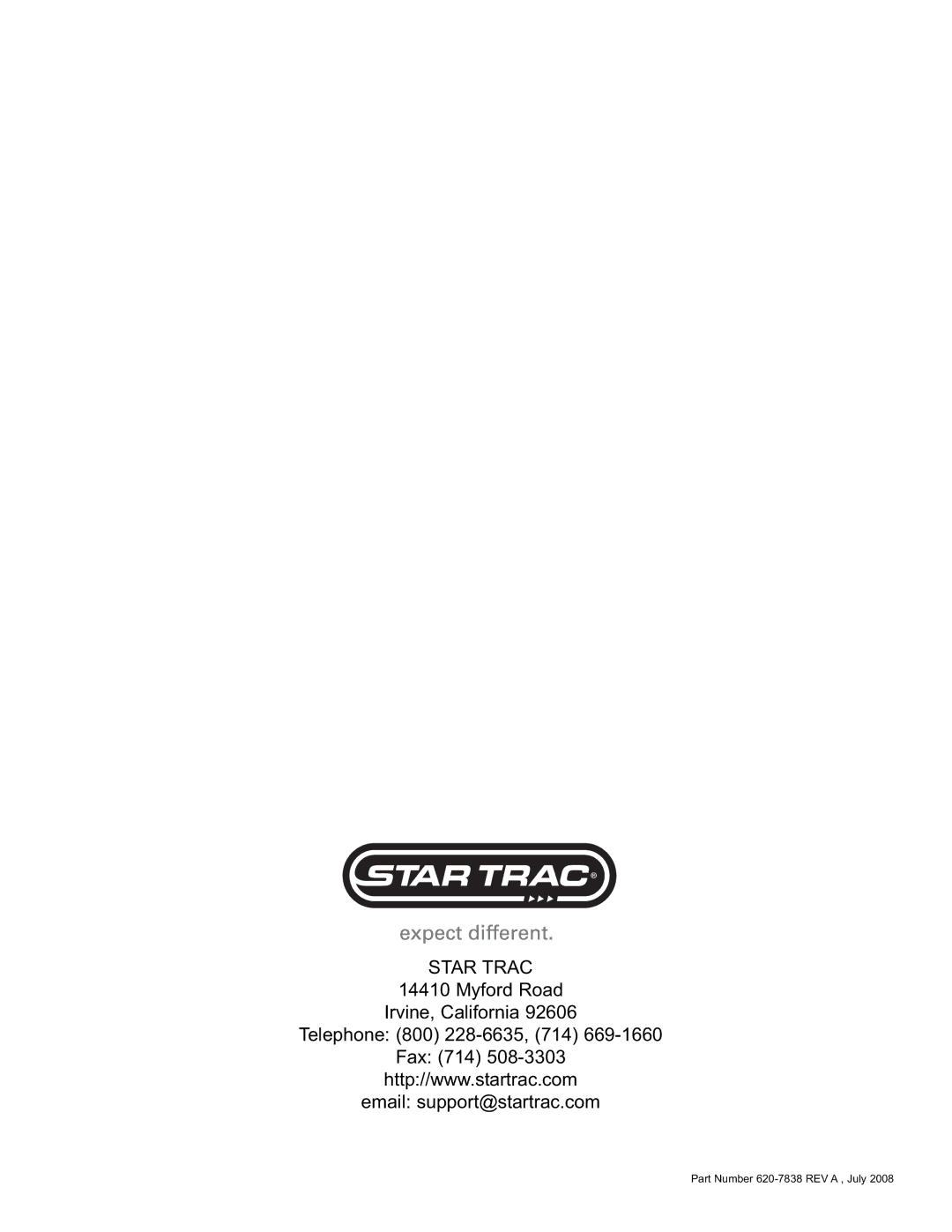 Star Trac E-RBi, E-STi, E-TBTi, E-UBi, E-TRi manual Star Trac 