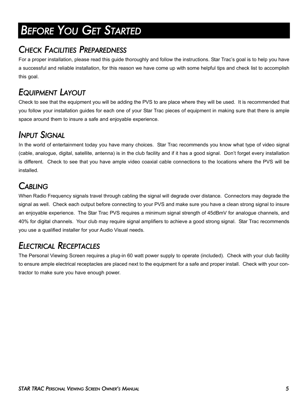 Star Trac E-STi, E-TBTi, E-RBi, E-UBi, E-TRi manual Before YOU GET Started, Check Facilities Preparedness 