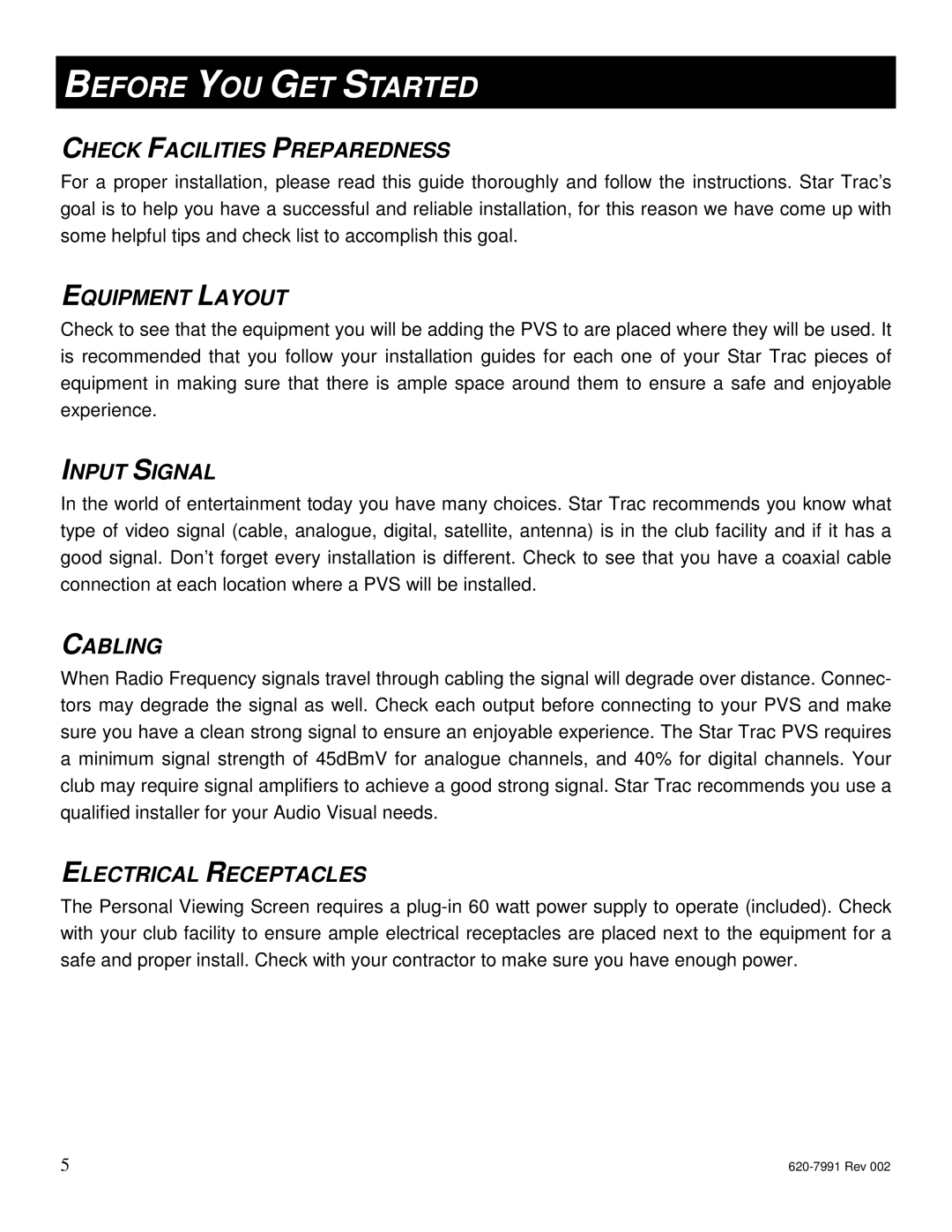 Star Trac E-STi, E-TBTi, E-RBi, E-UBi, E-TRi manual Before YOU GET Started, Check Facilities Preparedness 