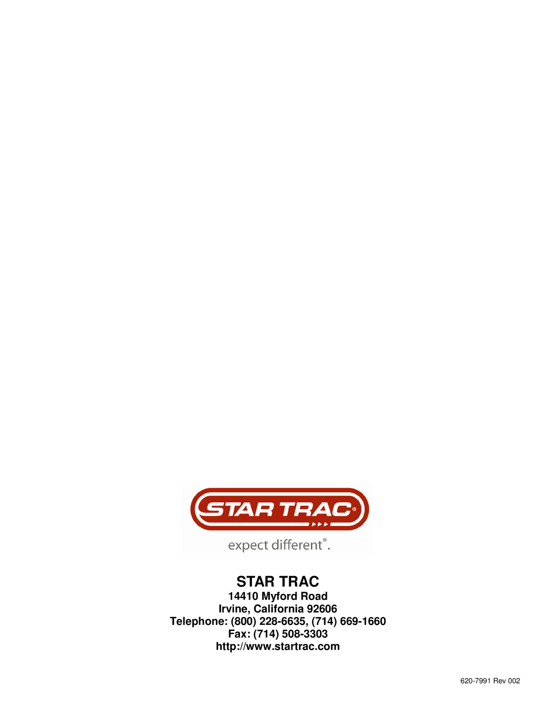 Star Trac E-RBi, E-STi, E-TBTi, E-UBi, E-TRi manual Star Trac 