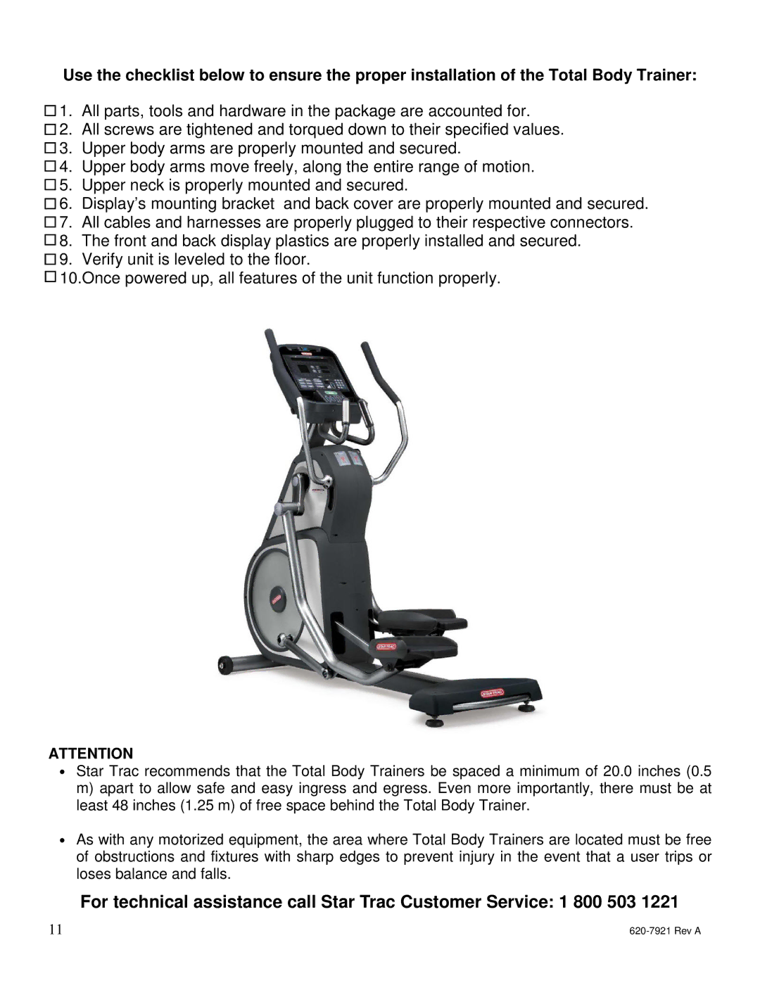 Star Trac E-TBTe manual Rev a 