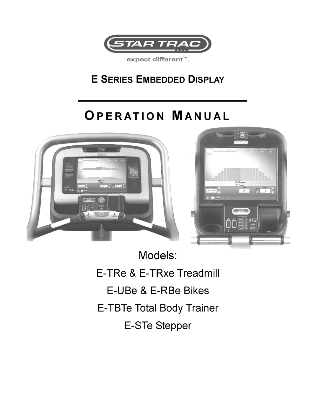 Star Trac E-TRE, E-TRXE manual Models 