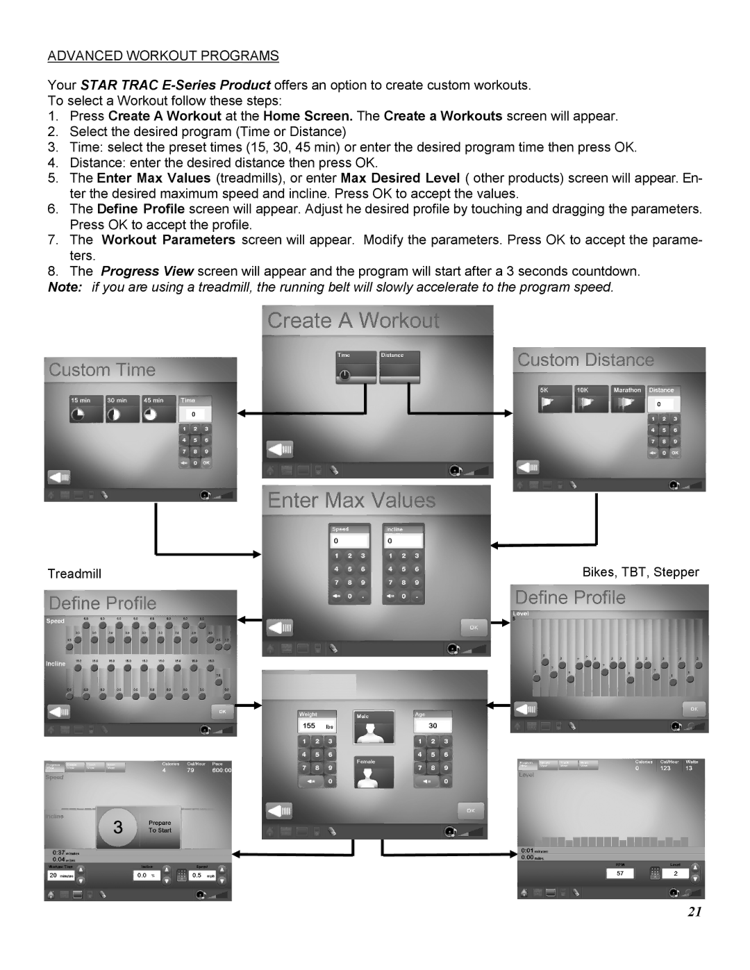 Star Trac E-TRE, E-TRXE manual Advanced Workout Programs 