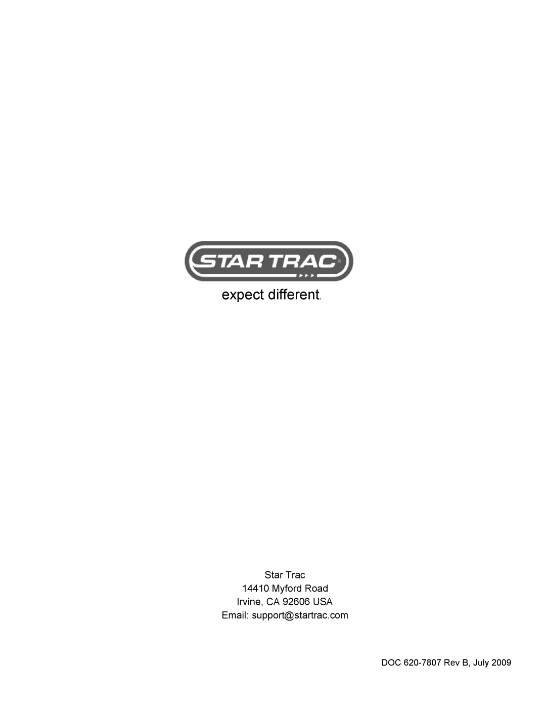 Star Trac E-TRXE, E-TRE manual Expect different 