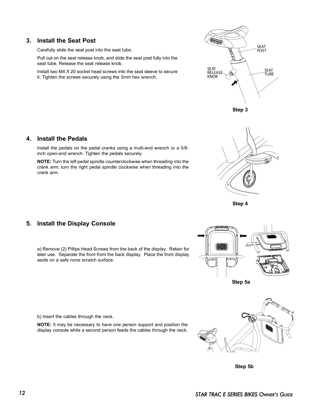 Star Trac E-UB manual Install the Seat Post 