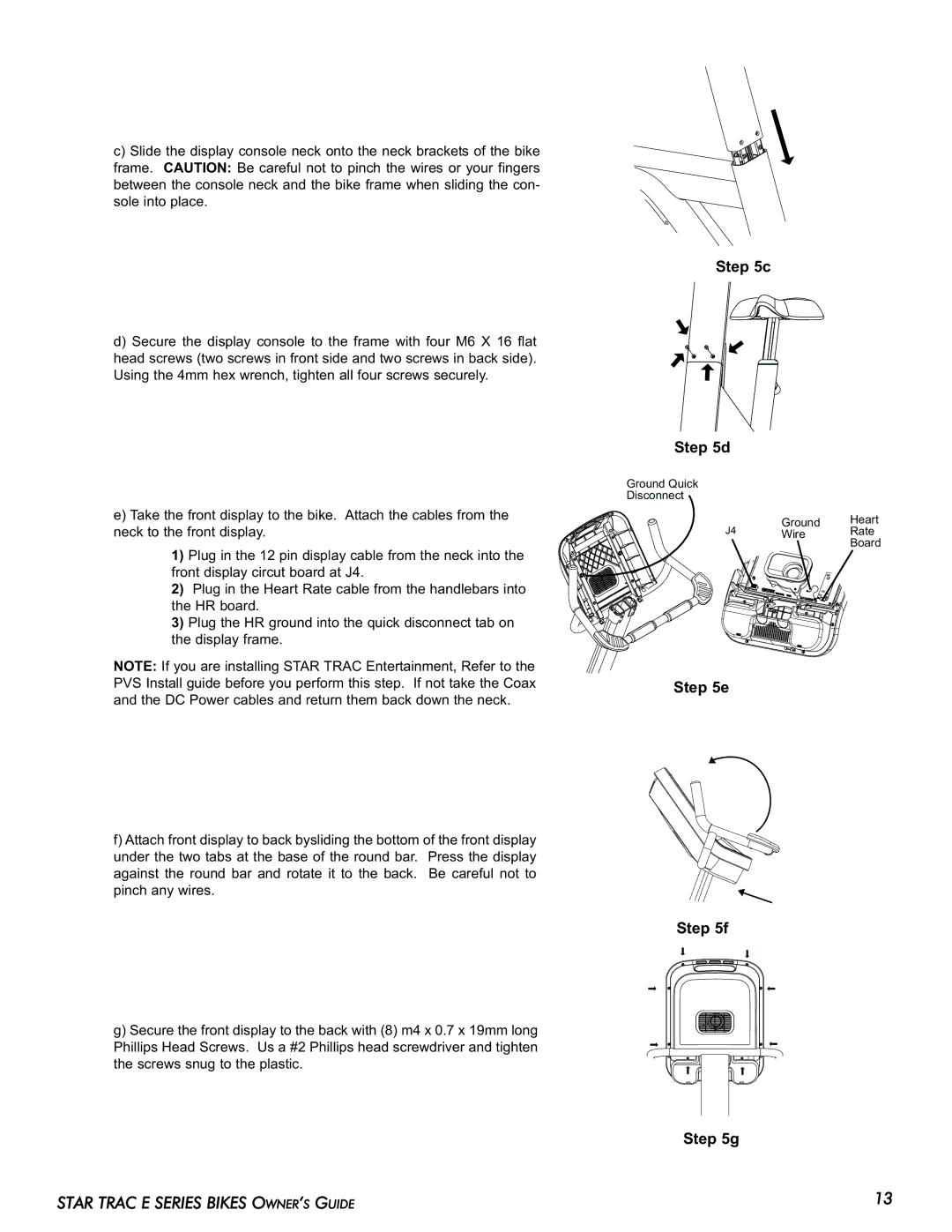 Star Trac E-UB manual Ground Quick Disconnect Heart Wire Rate 