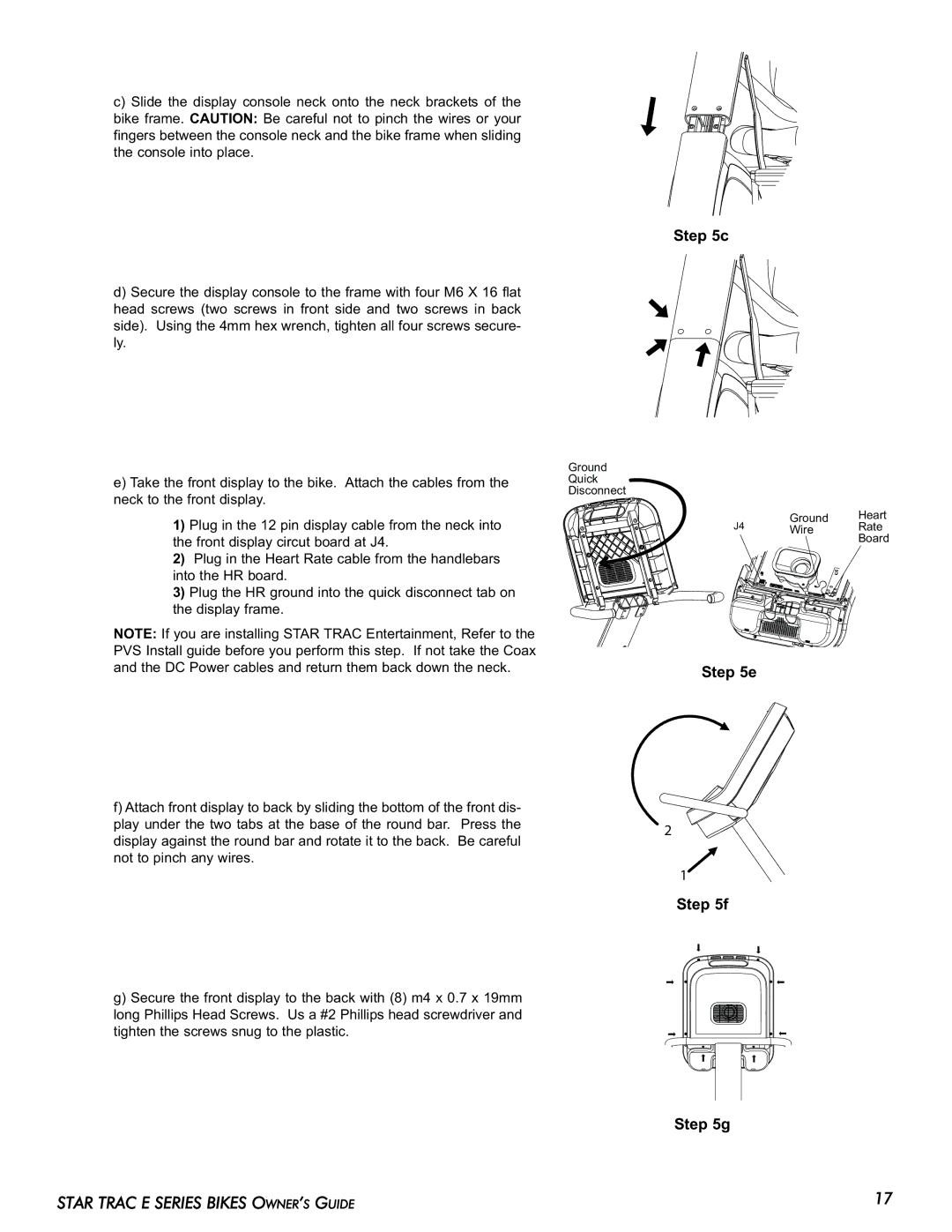 Star Trac E-UB manual Ground Quick Disconnect Heart Wire Rate 