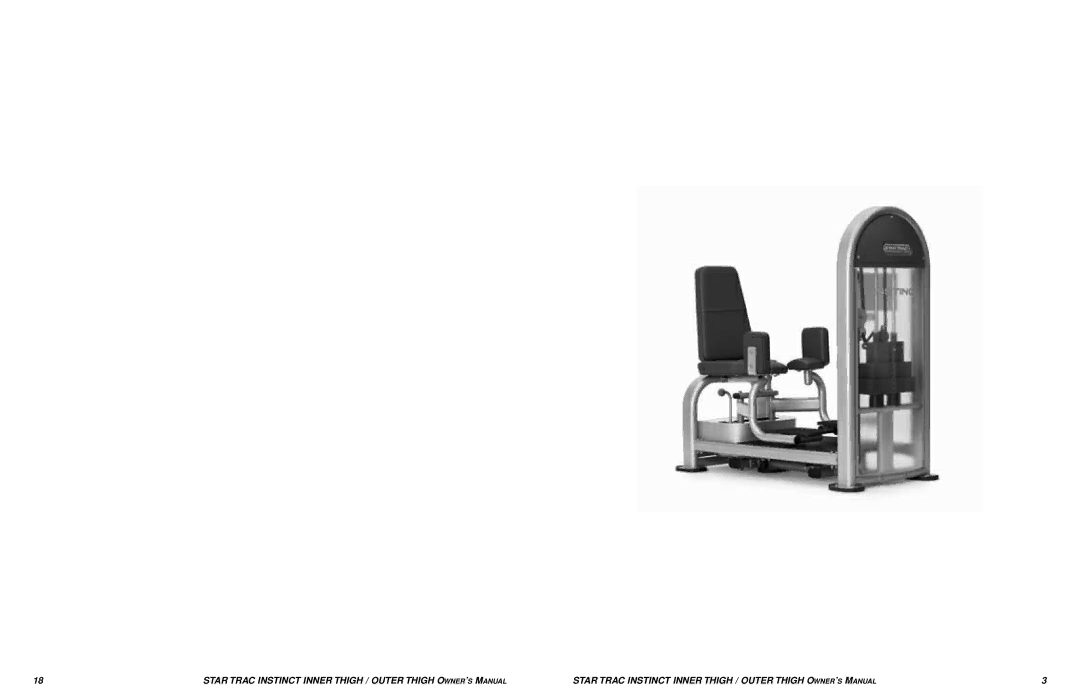 Star Trac Inner/Outer Thigh Machine manual 