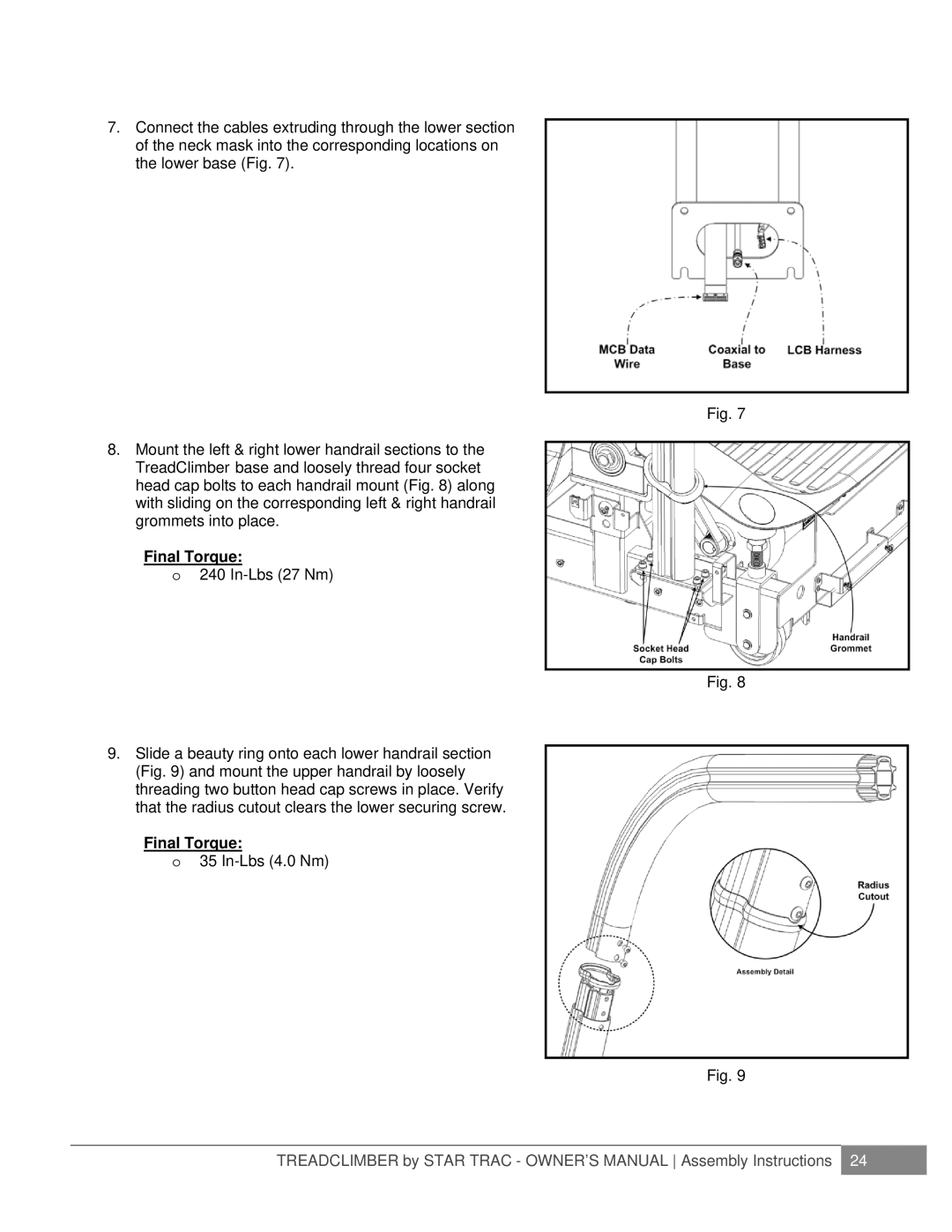 Star Trac NOT FOUND, E-TCI manual In-Lbs 4.0 Nm 