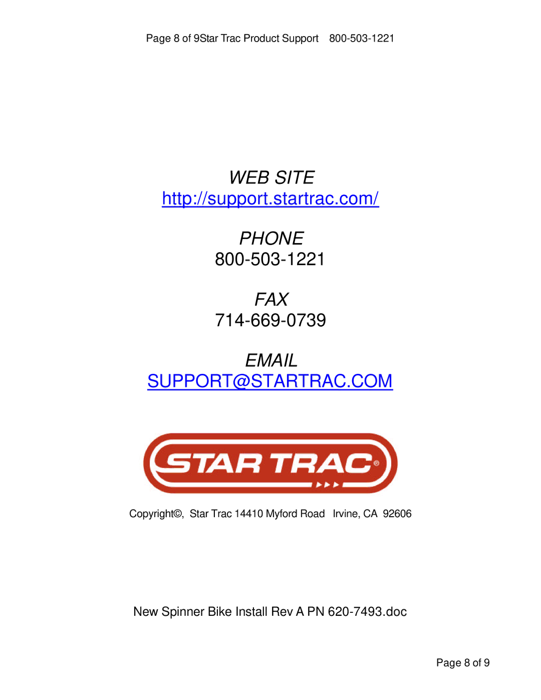 Star Trac NXT 7000 manual WEB Site 