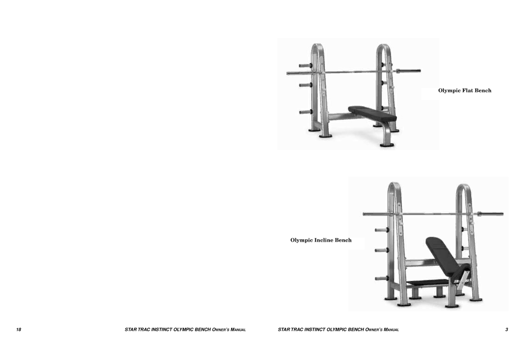 Star Trac Olympic Bench manual Olympic Flat Bench Olympic Incline Bench 