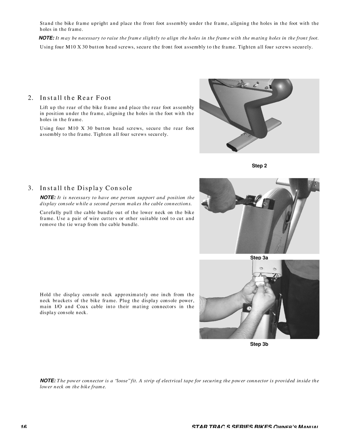 Star Trac S-UBX UPRIGHT BIKE, S-RB RECUMBENT BIKE, S-RBX RECUMBENT BIKE, S-UB UPRIGHT BIKE manual Install the Rear Foot 