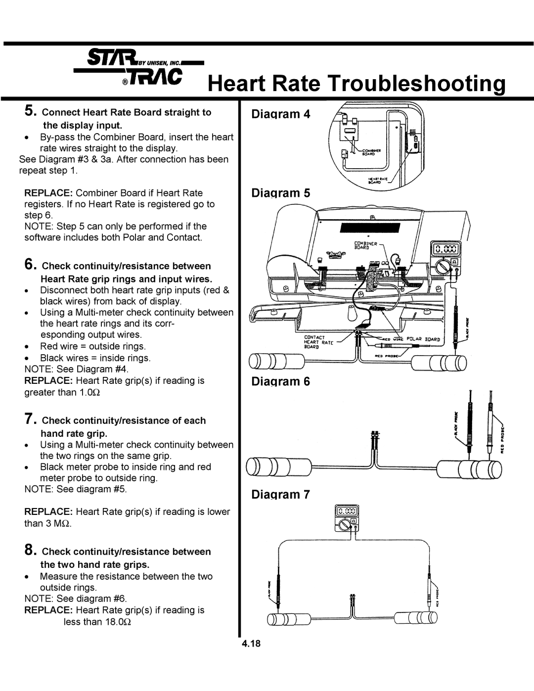 Star Trac TR 4500 manual Connect Heart Rate Board straight to the display input 