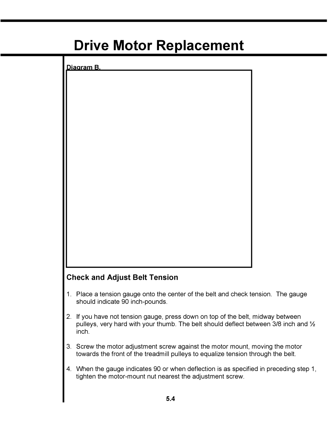 Star Trac TR 4500 manual Check and Adjust Belt Tension 