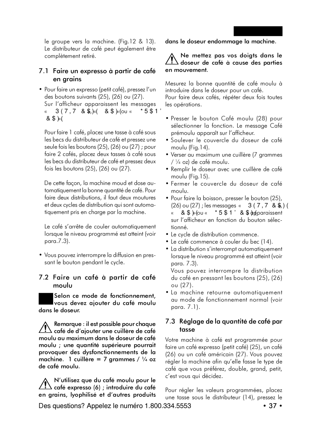 Starbucks Barista SUP021 YDR manual Faire un expresso à partir de café en grains, Faire un café à partir de café moulu 