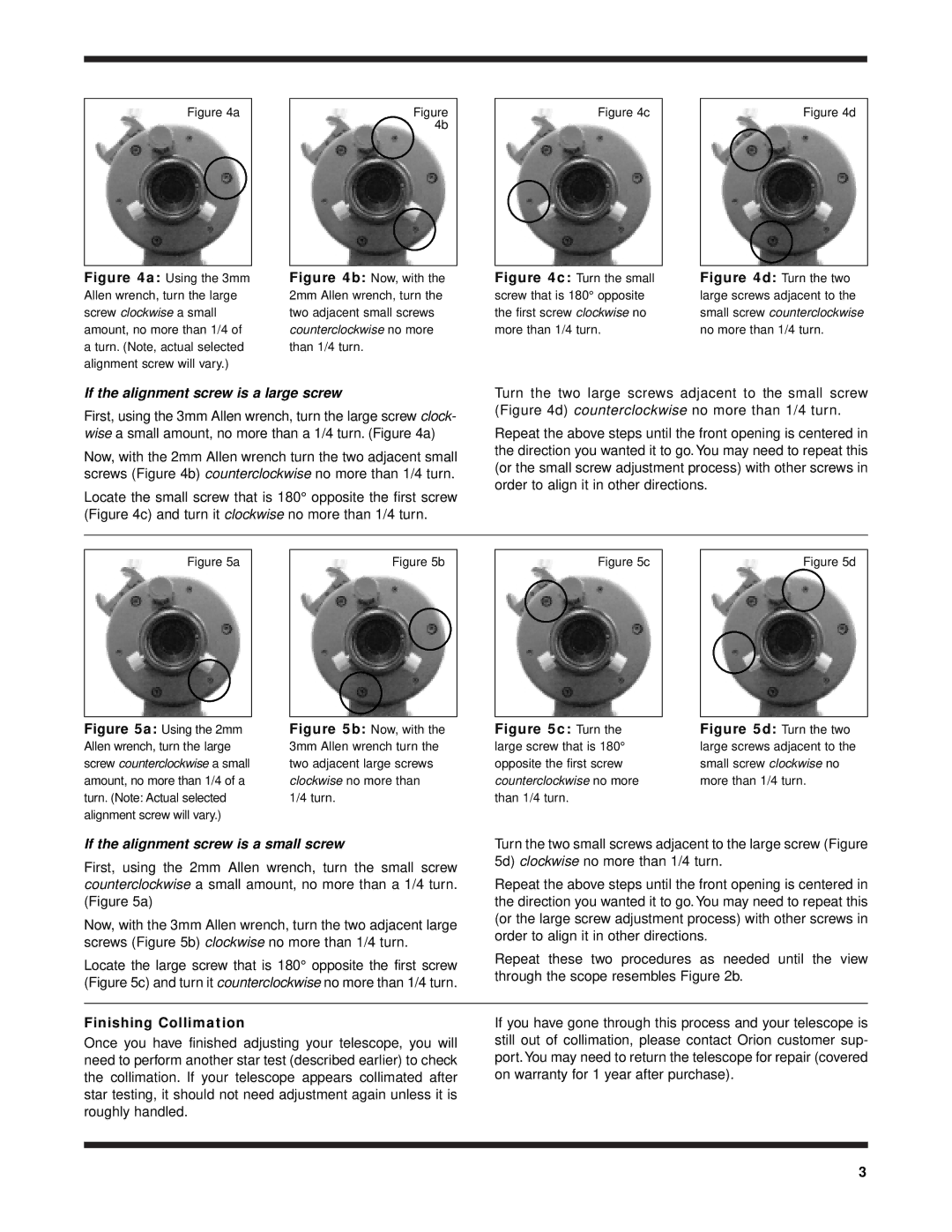 Starmax Resource 127, 9820, 9824, 9825, 90 If the alignment screw is a large screw, If the alignment screw is a small screw 