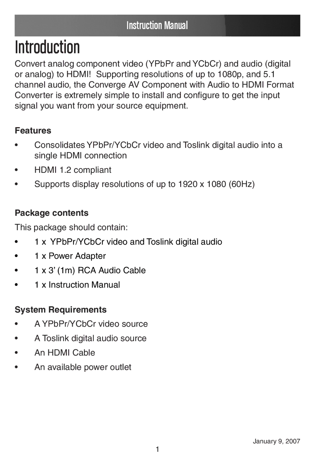 StarTech.com CPNTA2HDMI manual Introduction, Features 