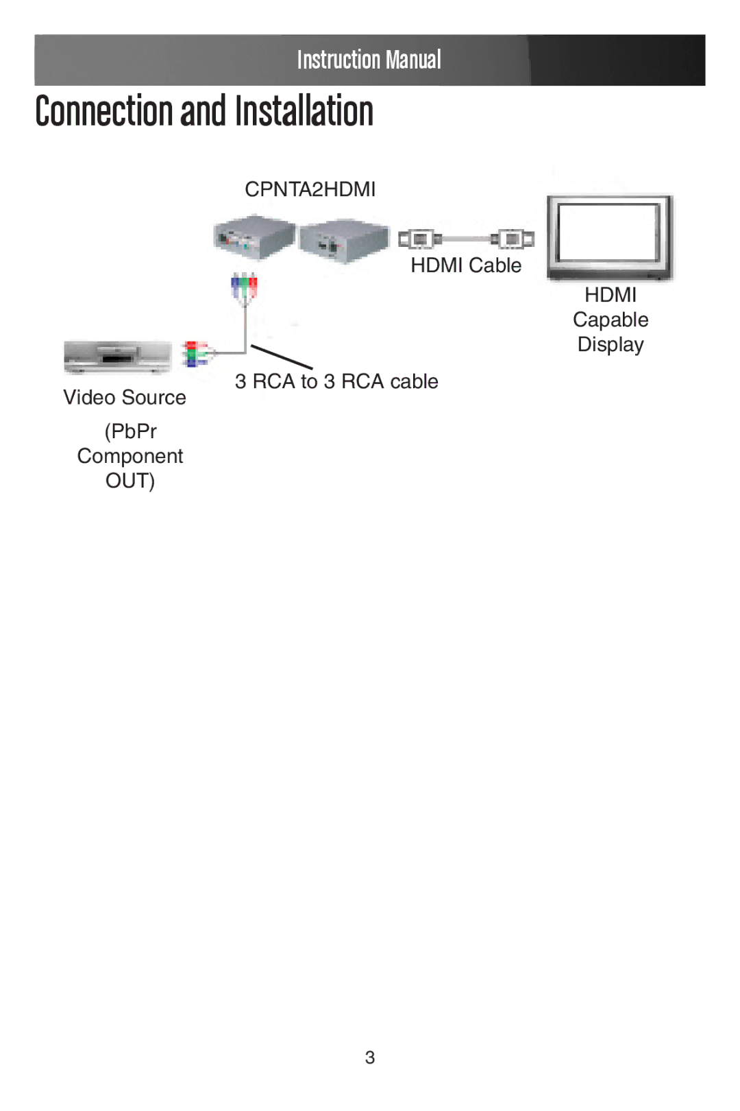 StarTech.com CPNTA2HDMI manual Connection and Installation 