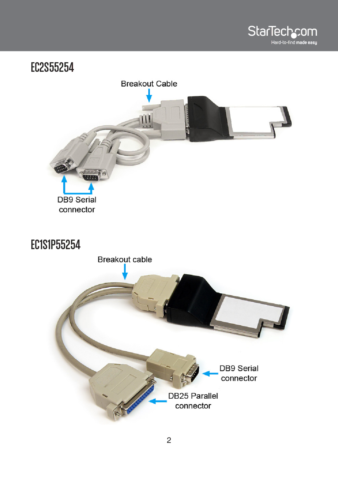 StarTech.com instruction manual EC2S55254 EC1S1P55254 