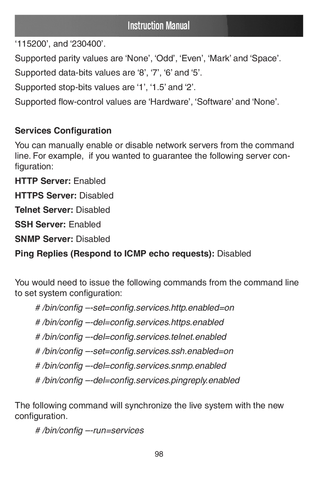 StarTech.com ECS0016 manual Services Configuration 