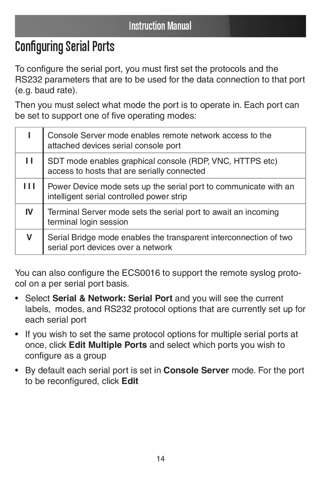 StarTech.com ECS0016 manual Configuring Serial Ports 