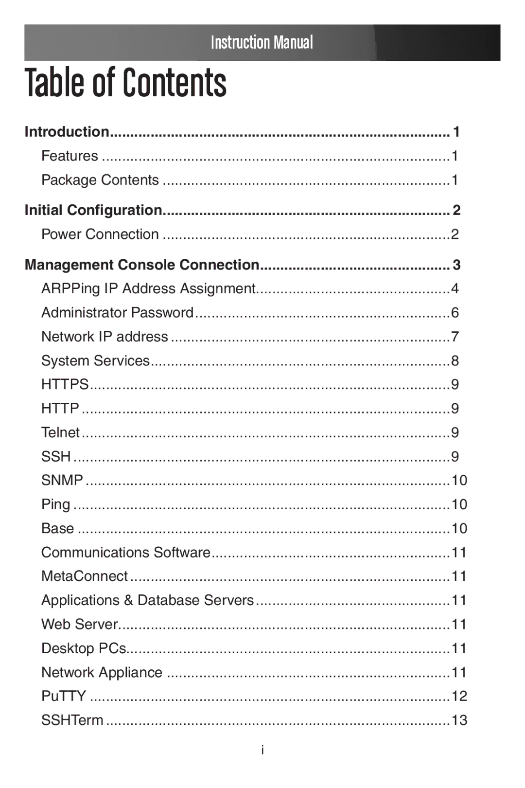 StarTech.com ECS0016 manual Table of Contents 