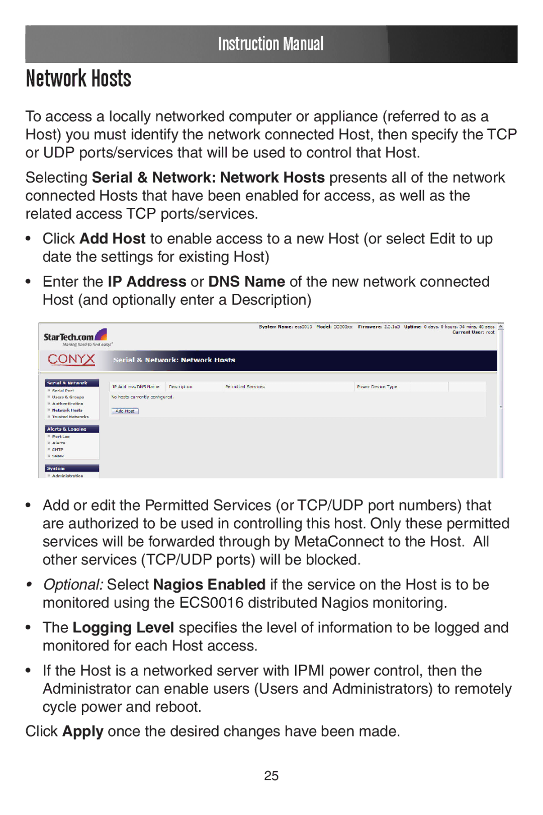 StarTech.com ECS0016 manual Network Hosts 