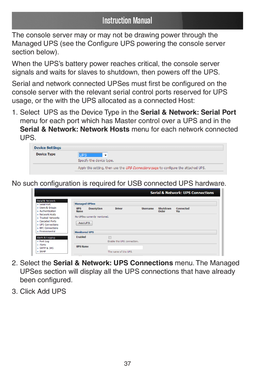 StarTech.com ECS0016 manual Click Add UPS 